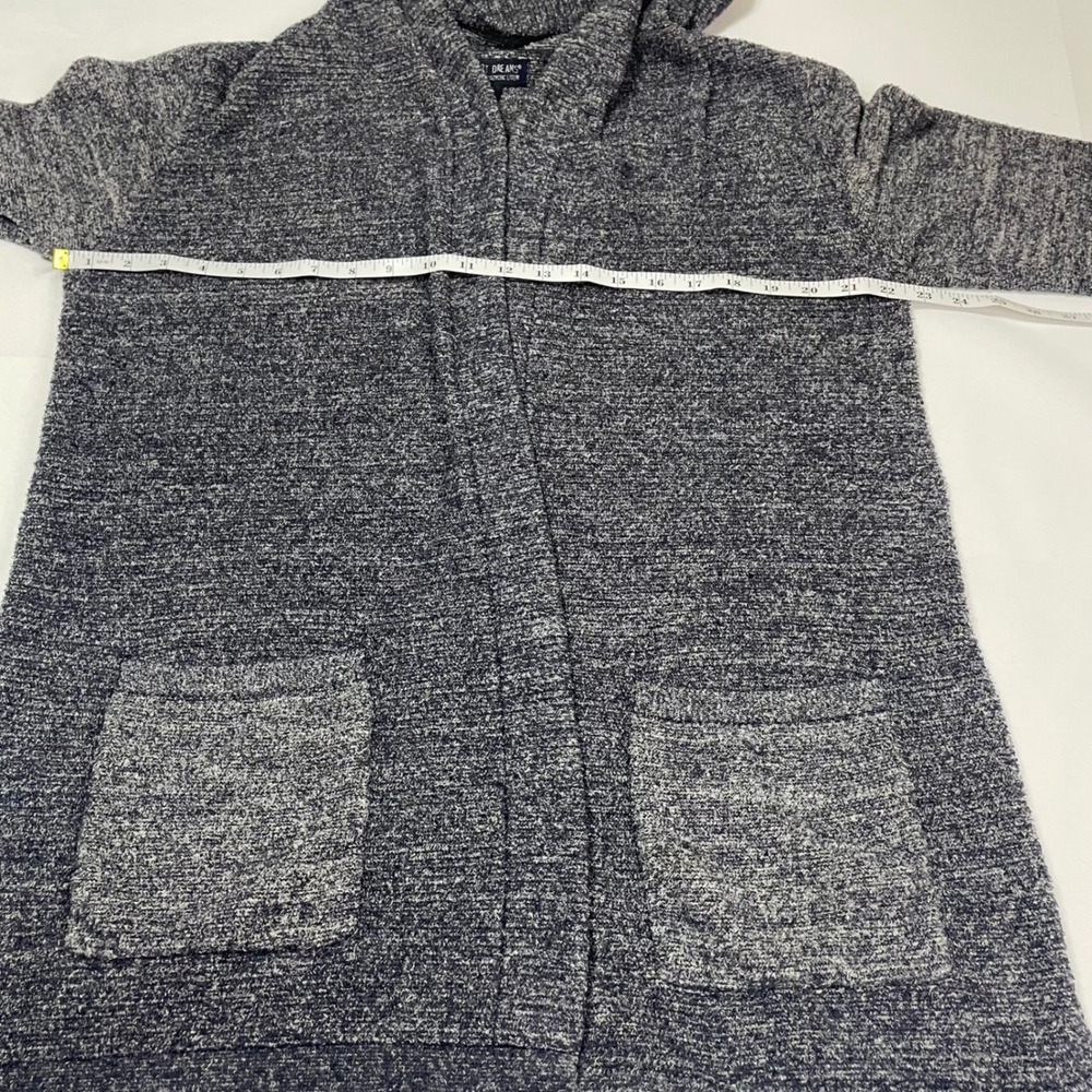 Barefoot Dreams CozyChic Lite Cardigan Hooded Pockets Navy Heathered Hooded L - Picture 9 of 16